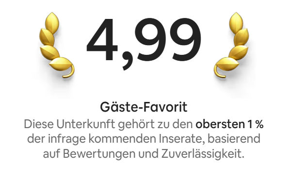 Airbnb Gäste-Favorit – Top 1 % aller Unterkünfte